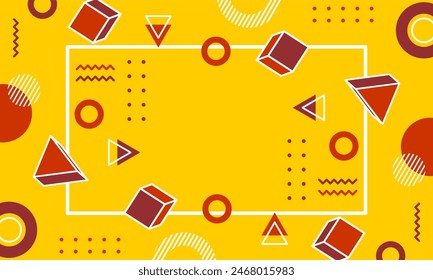 
Modern abstract background with memphis elements in yellow and retro themed posters  banners and website landing pages.