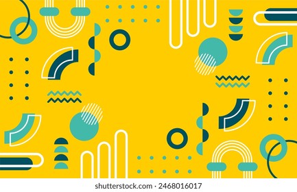 
Modern abstract background with memphis elements in yellow and retro themed posters  banners and website landing pages.