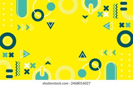 
Modern abstract background with memphis elements in yellow and retro themed posters  banners and website landing pages.