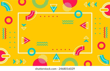 
Modern abstract background with memphis elements in yellow and retro themed posters  banners and website landing pages.