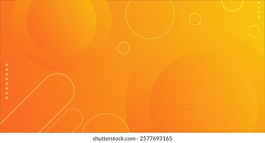 Modern abstract background with memphis elements in yellow and orange gradients and retro themed for posters, banners and website landing pages.