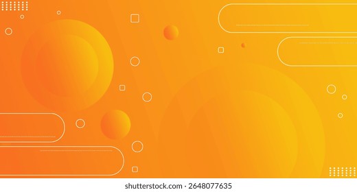 Modern abstract background with memphis elements in yellow and orange gradients and retro themed for posters, banners and website landing pages.