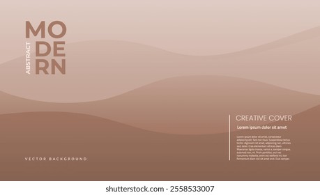 Modern Abstract background in mocha mousse color. Creative horizontal banner, poster, cover. Minimalist vector design template 