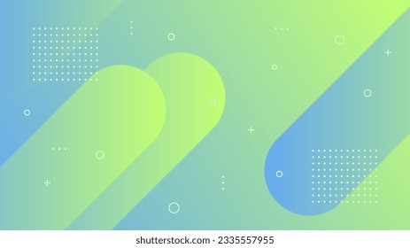 Fondo abstracto moderno con movimiento de líneas diagonales memphis retro y color gradiente verde azul