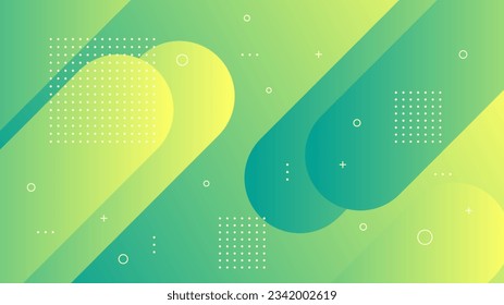 Modern Abstract Background with Motion Diagonal Lines Retro Memphis and Green Yellow Gradient Color