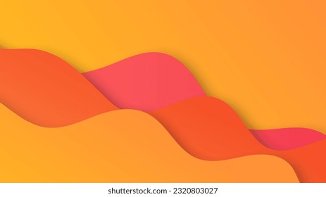 Modern Abstract Background with Motion Wave and Orange Red Peach Gradient Color