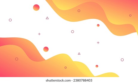 Modern Abstract Background with Motion Waves Fluid Liquid Retro Memphis and Blue Red Orange Yellow Gradient Color