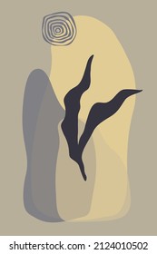 Modern abstract background with natural organic shapes. Contemporary graphic design for poster, card, wall art in trendy minimal style. Vector illustration