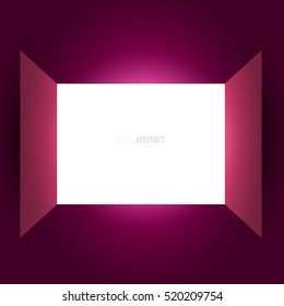 Modern abstract background with open window, hole or tunnel. Vector illustration, simple geometric form. Template for design banner, poster, flyer, card, postcard, cover, brochure.