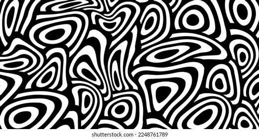 Modern abstract background with optical wave lines. Black and white minimal stripe line decoration background. Vector EPS 10