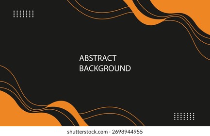 Fundo abstrato moderno com formas de fluido laranja e fundo preto. Perfeito para apresentações e designs.