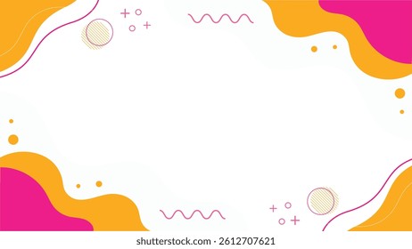 Modern Abstract Background with Orange and Pink Waves geometric shapes, dots, lines for presentation