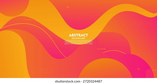 Fondo abstracto moderno con ondas naranjas y gradiente rosa. Diseño de fondo simple para Anuncios, folletos, presentaciones y tarjetas de visita. Vector EPS10