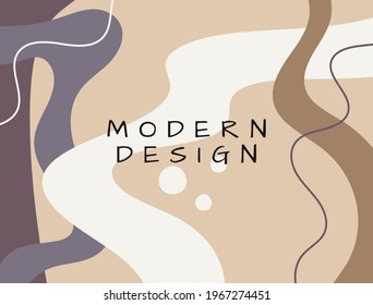 Modern abstract background with organic and geometric shapes. Drawn by hand. Rectangular vector illustration.