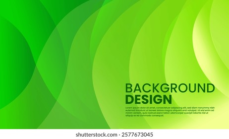 Modern abstract background with overlapping curved shapes in green shades, displaying freshness, growth, and energy, perfect for business or artistic design use.