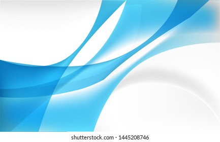 Modern abstract background with overlapping flowing shape on blue and gray colors