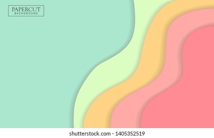 Modern abstract background with paper cut shape. Paper cut design background for flyers, banner, poster, presentation, brochure cover. Modern and trendy background.