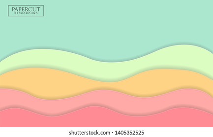 Modern abstract background with paper cut shape. Paper cut design background for flyers, banner, poster, presentation, brochure cover. Modern and trendy background.