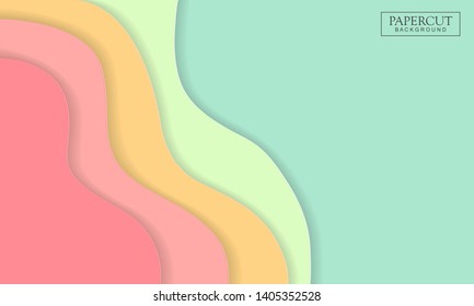 Modern abstract background with paper cut shape. Paper cut design background for flyers, banner, poster, presentation, brochure cover. Modern and trendy background.