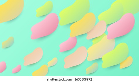 Modern abstract background in paper cut style. Design for banner, poster, flyer, brouchure. Liquid shapes. Colorful vector illustration.
