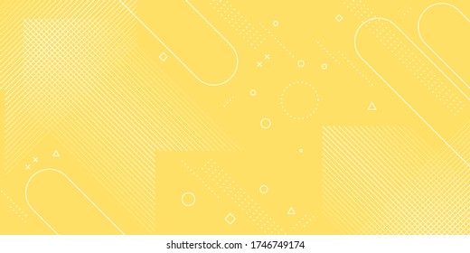 Modern abstract background with pastel yellow memphis elements and retro-themed posters, banners and website landing pages.