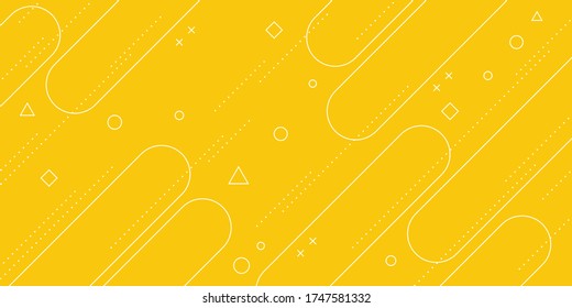 Modern abstract background with pastel yellow memphis elements and retro-themed posters, banners and website landing pages.