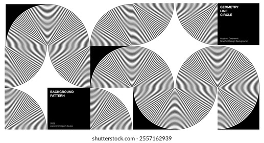 Modern abstract background pattern design geometric round line textures minimalistic geometric pattern urban style Trendy vector graphic design unique half circle curve blend effect