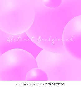 Fondo abstracto moderno en colores rosados. Esferas 3D realistas. Fondo de burbujas brillantes. Plantilla gráfica cuadrada.
