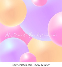 Fondo abstracto moderno en colores rosados. Esferas 3D realistas. Fondo de burbujas brillantes. Plantilla gráfica cuadrada.