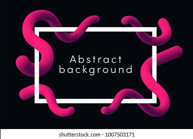 Modern abstract background with pink fluid shapes. Liquid dynamic shape background with frame. Vector