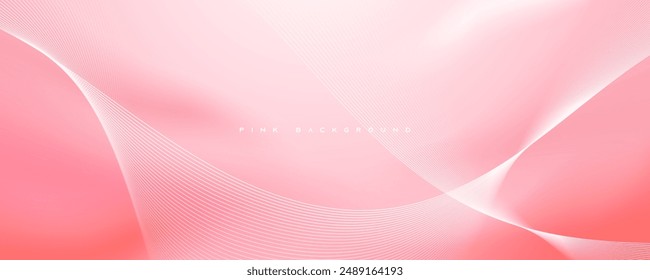 Fondo abstracto moderno degradado rosa líneas onduladas Vector de diseño decorativo