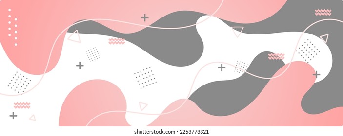 fondo abstracto moderno con formas de fluido de color rosa y gris sobre fondo blanco, afiche mínimo. ideal para banner, web, cabecera, portada, cartelera, folleto, medios sociales, página de inicio, escritorio