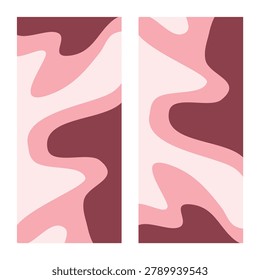 Modern abstract background with pink and maroon organic fluid shapes