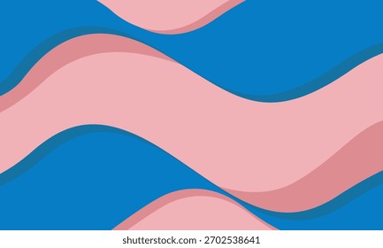 Fundo abstrato moderno com ondas cor-de-rosa em um fundo azul, perfeito para apresentações e projetos de design gráfico.