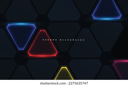 Modern abstract background poligonal shape with color light