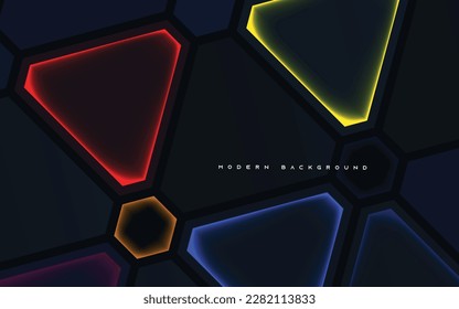 Modern abstract background poligonal shape with color light