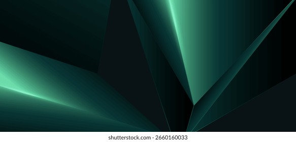 Modern abstract background, Polygon elegant Green and Black background for presentation business banner or web background EPS 10