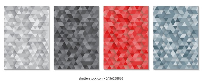 Modern abstract background in polygon shape. Set of template design in blue and white tone for business presentation, cover, brochure, packaging and web banner.