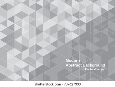Modern abstract background in polygon shape. Template design in grey and white tone for business presentation, cover, brochure, packaging and web banner.