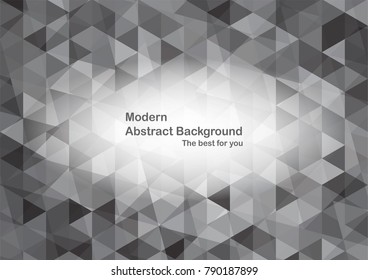 Modern abstract background in polygon shape. Template design in grey and white tone for business presentation, cover, brochure, packaging and web banner.
