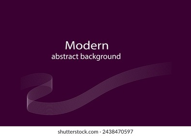 Modern abstract background. Purple background. Banner graphic design. Background template. Background with white curved lines. Vector.