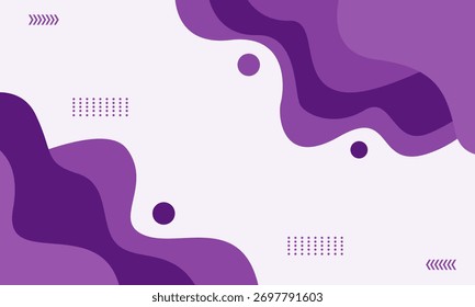 Fondo abstracto moderno con Formas fluidas púrpuras y Elementos geométricos para presentaciones y proyectos de Diseño gráfico.