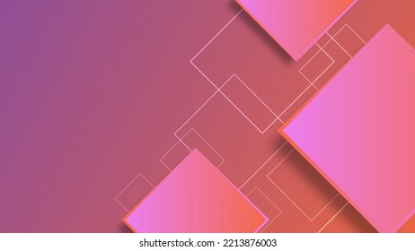 A modern abstract background with purple and orange gradient square elements in geometric composition, editable vector EPS 10