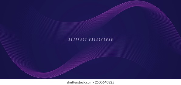 Modern abstract background with purple smooth wave. Flowing lines design. Dynamic curved lines. Suit for banner, flyer, poster, cover, brochure, website, corporate, booklet. Vector illustration