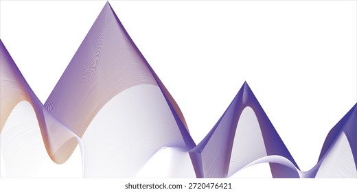 Fundo abstrato moderno com gradiente roxo e branco e linhas onduladas curvas. Ilustração do plano de fundo do vetor.
