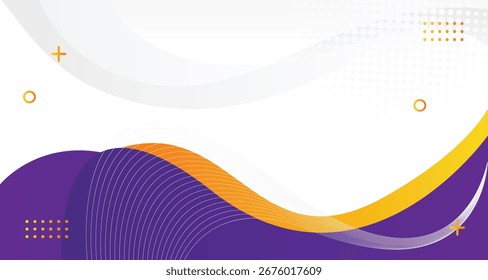 Fondo abstracto moderno con ondas de gradiente púrpura, amarillo y naranja. Perfecto para Anuncios, carteles, presentaciones, folletos, Plantillas de negocios y redes sociales, publicidad, anuncio