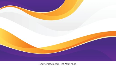 Modern abstract background with purple, yellow, and orange gradient waves. Perfect for banners, posters, presentations, flyers, business templates, and social, advertisement, announcement