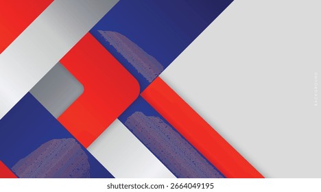 Modern abstract background red, blue, white and silver colorful design template