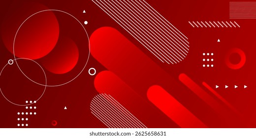 Fondo abstracto moderno. Fondo abstracto del gradiente del color rojo con el modelo geométrico de las Formas del círculo - Ilustración vectorial dinámica de las Formas, diseño abstracto de las líneas eps10 del fondo.