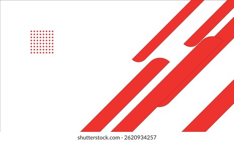 Modern Abstract Background with Red Diagonal Lines and Dots